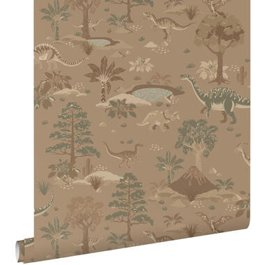 ESTAhome behang - dinosaurussen - bruin en groen - 50 x 900 cm - 131660 product