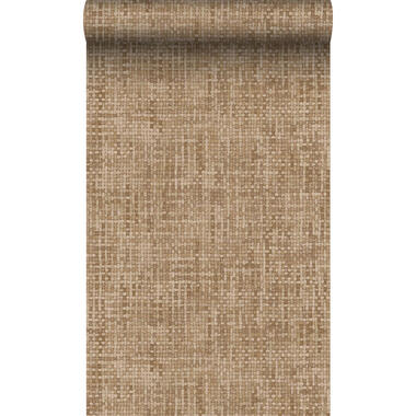 Origin Wallcoverings behang geweven linnenstructuur beige bruin - 50 x 900 cm