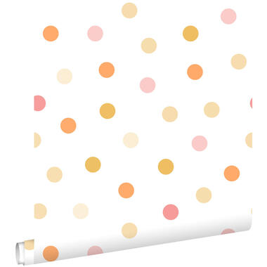 ESTAhome behang - stip - geel, oranje en roze - 50 x 900 cm - 131623 product