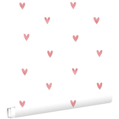 ESTAhome behang - hartjes - wit en roze - 50 x 900 cm - 131630 product