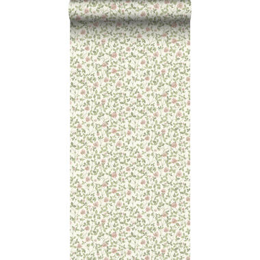 Borastapeter behang - bloemen - roze en groen - 53 cm x 10.05 m - 662674 product