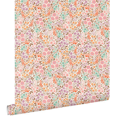ESTAhome behang - bloemetjes - roze en blauw - 50 x 900 cm - 131579 product