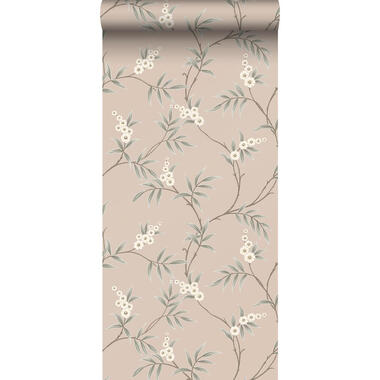 Borastapeter behang - bladeren en bloemen - oudroze - 53 cm x 10.05 m - 662632 product