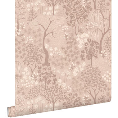 ESTAhome behang - bomen en bloemen - oudroze - 50 x 900 cm - 131649 product