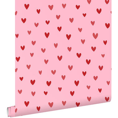ESTAhome behang - hartjes - roze en rood - 50 x 900 cm - 131633 product