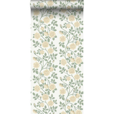 Borastapeter behang - bloemen - groen en warm beige - 53 cm x 10.05 m - 662684 product