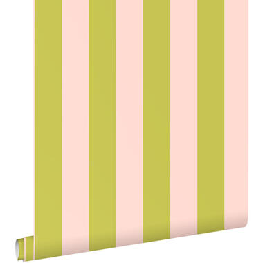 ESTAhome behang - strepen - roze en groen - 50 x 900 cm - 131574 product