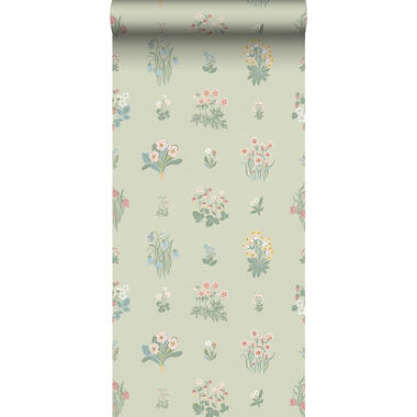 Borastapeter behang - bloemen - groen en meerkleurig - 53 cm x 10.05 m - 662689 product