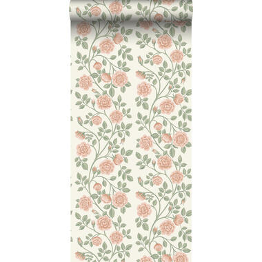 Borastapeter behang - bloemen - roze en groen - 53 cm x 10.05 m - 662675 product