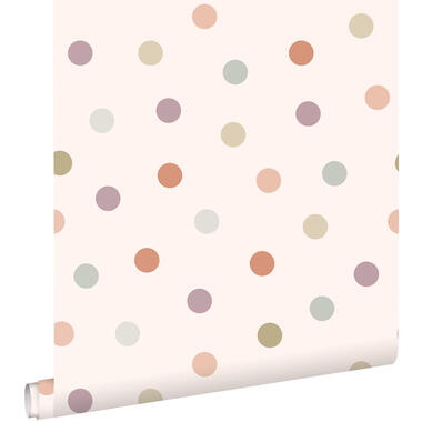 ESTAhome behang - stip - roze en meerkleurig - 50 x 900 cm - 131624 product
