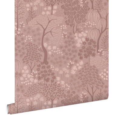 ESTAhome behang - bomen en bloemen - terracotta roze - 50 x 900 cm - 131647 product