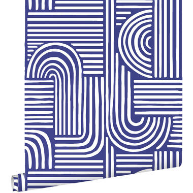 ESTAhome behang - grafisch 3D motief - donkerblauw - 50 x 900 cm - 131580 product
