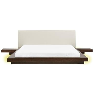 ZEN - Tweepersoonsbed LED - Donkere houtkleur - 180 x 200 cm - MDF product