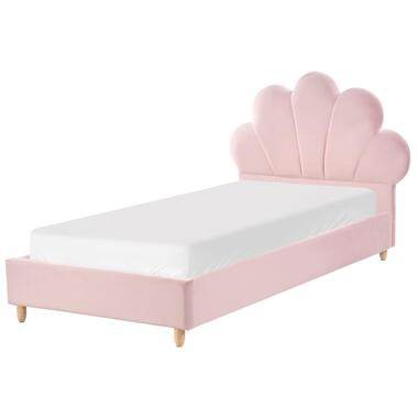 NEULISE - Eenpersoonsbed - Roze - 90 x 200 cm - Fluweel