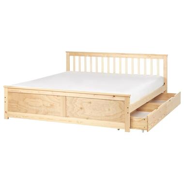 OLENDON - Bed met 2 lades - Lichtbruin - 180 x 200 cm - Dennenhout
