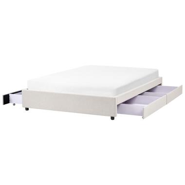 PRADES - Bed met opbergruimte - Lichtbeige - 160 x 200 cm - Polyester product
