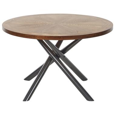 LORENZO - Eettafel - Donkerhout/Grijs - 120 cm - MDF product
