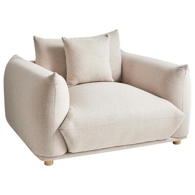 LUVOS - Fauteuil - Lichtbeige - Stof