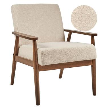 ESRUM - Fauteuil - Beige - Bouclé/Donker hout product