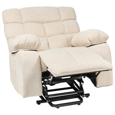 ARES - Relaxfauteuil elektrisch - Lichtbeige - Stof product