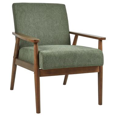 ESRUM - Fauteuil - Groen - Stof/Donker hout product