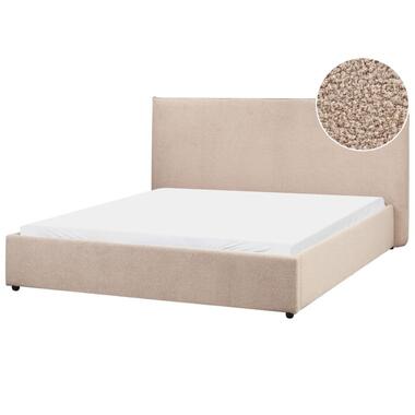 LAVAUR - Tweepersoonsbed - Taupe - 160 x 200 cm - Bouclé product