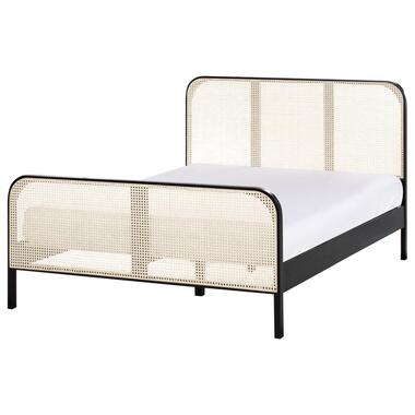 GONFARON - Tweepersoonsbed - Zwart - 140 x 200 cm - Dennenhout product