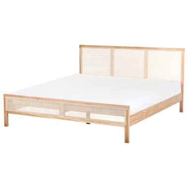 SALERNAS - Tweepersoonsbed - Lichtbruin - 180 x 200 cm - Dennenhout product
