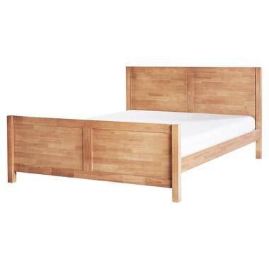 CHAMPAGNAT - Tweepersoonsbed - Lichthout - 160 x 200 cm - Rubberhout product