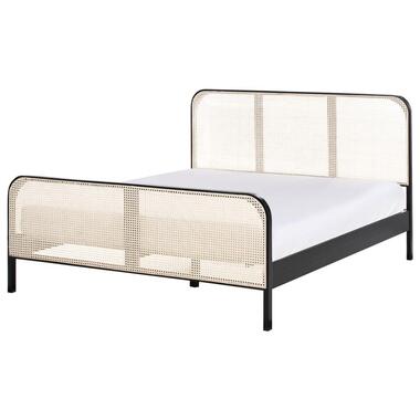 GONFARON - Tweepersoonsbed - Zwart - 160 x 200 cm - Dennenhout product