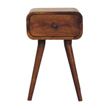 Artisan Furniture Massief Houten Avora Mini Nachtkastje, 1 Lade, Donkerbruin product