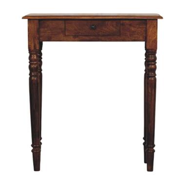Artisan Furniture Massief Houten Console, Gedraaide Poten, 1 Lade, Donkerbruin product
