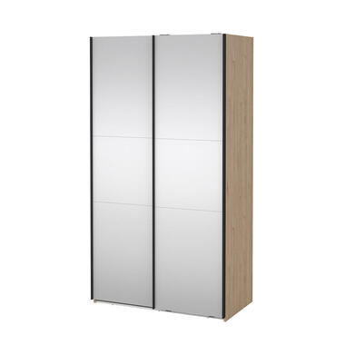 Hioshop Como schuifdeurkast 2 deuren met spiegel 120x220cm eikdecor product