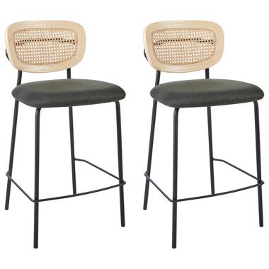 MAYETTA - Barkruk set van 2 - Donkergroen - Polyester product