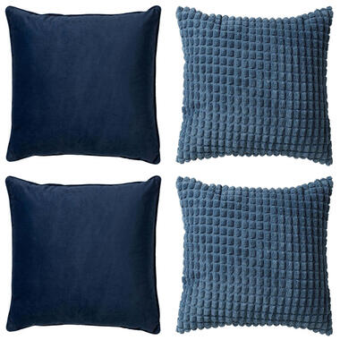 KUSSENSET - 4-delig - 45x45 cm - Insignia Blue - blauw product
