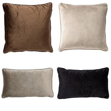 KUSSENSET - 4-delig - 45x45 cm en 30x50 cm - bruin, beige, taupe, zwart product