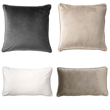 KUSSENSET - 4-delig - 45x45 cm en 30x50 cm - antraciet, beige, wit, taupe product