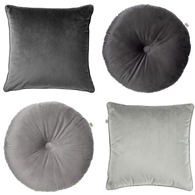 KUSSENSET - 4-delig - 45x45 cm en Ø40 cm - antraciet, grijs product