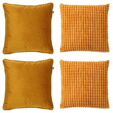 KUSSENSET - 4-delig - 45x45 cm - geel product