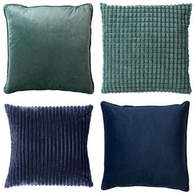 KUSSENSET - 4-delig - 45x45 cm - groen, blauw product