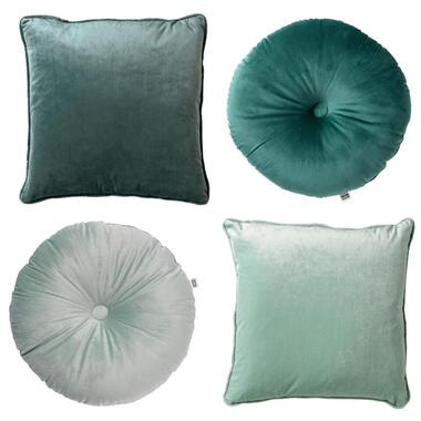 KUSSENSET - 4-delig - 45x45 cm en Ø40 cm - groen product