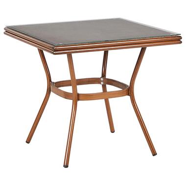 CASPRI II - Tuintafel - Donkere houtkleur - 80 x 80 cm - Aluminium product