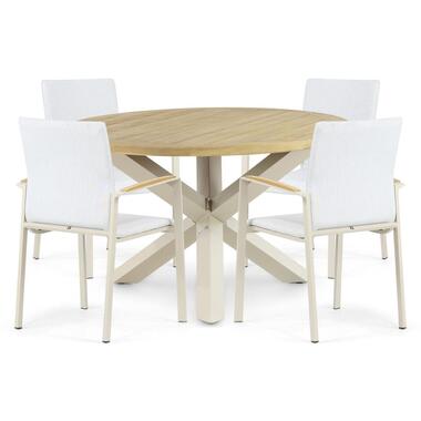 Tuinset 4 personen 120 cm Aluminium/textileen Taupe Lifestyle Garden Furniture product