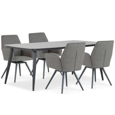 Tuinset 4 personen 180 cm Outdoor textiel Grijs Lifestyle Garden Furniture product