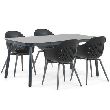 Tuinset 4 personen 160 cm Aluminium Zwart Lifestyle Garden Furniture product