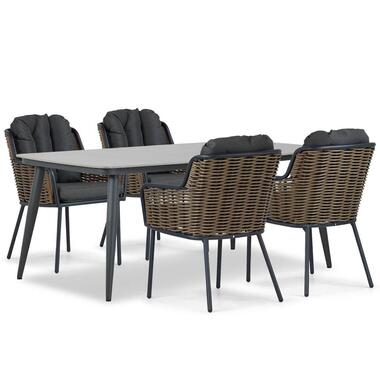 Tuinset 4 personen 180 cm Aluminium/wicker Grijs Santika Furniture Santika product