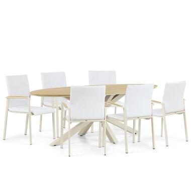 Tuinset 6 personen 220 cm Aluminium/textileen Taupe Lifestyle Garden Furniture product