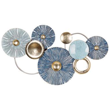 ACTINIUM - Wanddecoratie - Blauw/Goud - Metaal