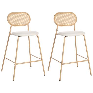 ADAVER - Barkruk set van 2 - Lichtbeige - IJzer product