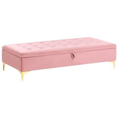 ABERDEEN - Ottomaan met opbergruimte - Roze - Fluweel product